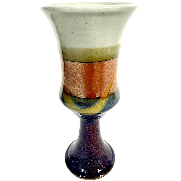 Studio Art Pottery Vintage 7.5" Wine Goblet-Excellent Mint Condition-Stunning! - Picture 4 of 6